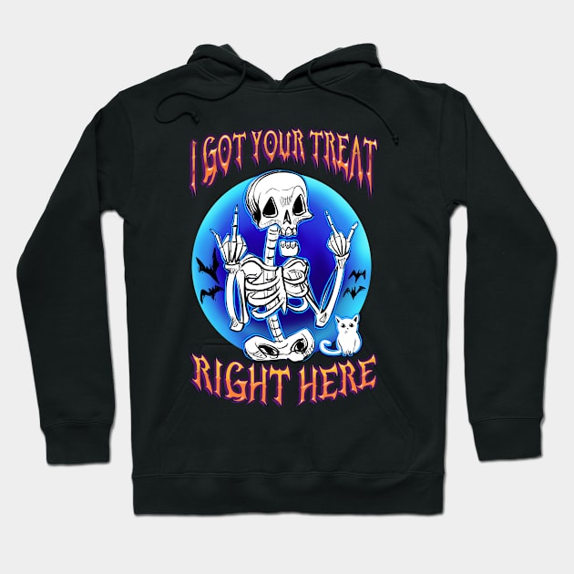 I Got Your Treat Right Here Skelly Hoodie by Shawnsonart